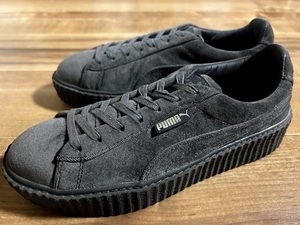 良品、レア! PUMAプーマ × RIHANNAリアーナ Fentyフェンティ CREEPER VELVETクリーパー ベルベット ダークグレー 26.5cm 限定 コラボ 厚底