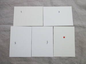 ■7 days cards 藤原弥生 ポストカード 5枚セット② ナンバー 数字 スター 星