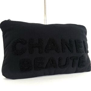 1円〜《 新品 》 CHANEL 特大サイズ シャネル ビューティ クラッチバッグ セカンドバッグ ノベルティ ポーチ ブラック メイク ケース