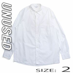 UNUSED アンユーズド　プルオーバー　シャツ　ホワイト　コットン　無地　 長袖 ボタンダウン 白 Shirt ゆったり　定番