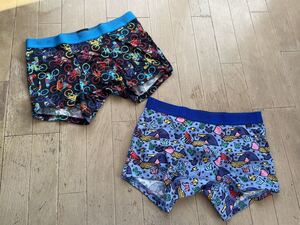 即決！ポールスミス！PAUL SMITH POP LOWRISE & SHORT BOXER ローライズ&ショートボクサー 2枚組 L 自転車柄ブラック・落書き柄パープル