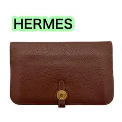 HERMES エルメス ドゴンＧＭ　ゴールド金具 長財布