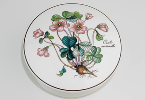 Villeroy&Boch 陶器ケース 小物入れ アクセサリー ジュエリー ケース メイク ボックス ホワイト花ボタニカル柄ポット蓋付クローバー ピンク