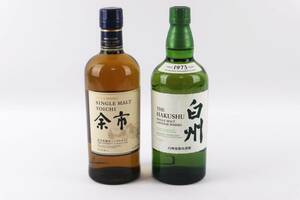 【東京都内のみ発送可】未開栓　サントリー 白州 ウィスキー 700ｍｌ 43％/ニッカ 余市 700ｍｌ 45％ 2本セット シングルモルト