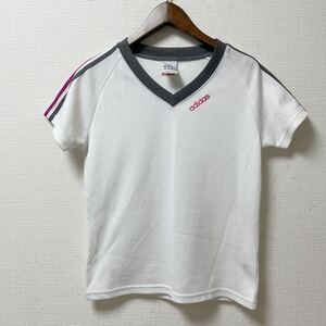 adidas アディダス レディース 半袖Tシャツ プラクティスシャツ Lサイズ ホワイト ポリエステル