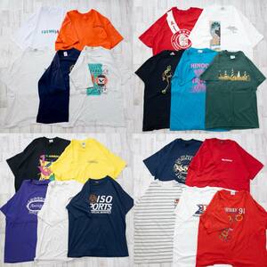 古着卸 現物まとめ売り 洗濯済 90s 半袖 カラーTシャツ 20枚セット(M-XXL)