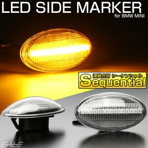 BMW MINI LED サイドマーカー シーケンシャル ウインカー R50 R53 R52 ミニ ワン クーパー クーパーS コンバーチブル クリアレンズ F-553