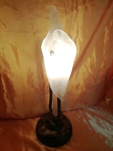 手作り アンティーク ガラス ランプ 金属 ハンドメイド カラー型 テーブルランプ ヴィンテージ すりガラス antique lamp 送料込み