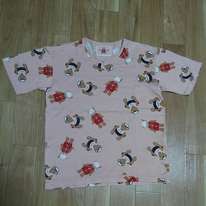 Ｌ ピンクハウス PINK HOUSE Tシャツ クマ ベア プリント 総柄 ピンク ビンテージ K20E99