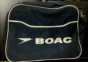 英国海外航空 Boac 飛行機 カバン ブリティッシュ・エアウェイズ ビンテージ レトロ 昭和 バック ノベルティ 当時物 バッグ 航空グッズ