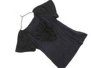 ネコポスOK BODY DRESSING Deluxe ボディ ドレッシングデラックス 素材 切替 フリル カットソー size38/紺 ■◆ ☆ eec2 レディース