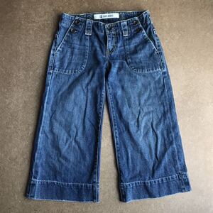 良品 GAP JEANS ワイドクロップドデニム クロップドパンツ デニム生地 ワイドパンツ ギャップ ジーンズ ギャップジーンズ レディース