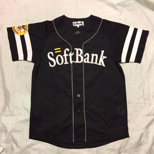 MIZUNO社 ミズノ 福岡ソフトバンクホークス FUKUOKA SoftBank HAWKS ビジター用 ユニフォーム 黒 L メッシュ 侍JAPAN 背番号00