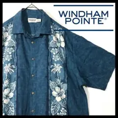 【WINDHAM POINTE】アロハシャツ　サマーシャツ　総柄　ボタニカル　葉