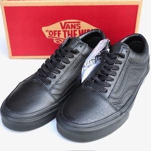 30cm Vans OLD SKOOL レザー バンズスニーカー オールドスクール（Leather）Black/Black US12