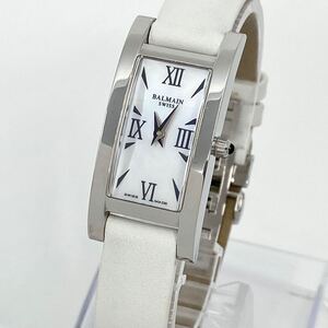 美品 腕時計 レディース PIERRE BALMAIN クォーツ quartz シェル Swiss シルバー silver レザーベルト 2191 ピエールバルマン Watch Y2133