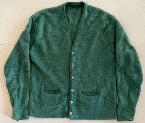 ビンテージ モヘア カーディガン ポケット付 エメラルドグリーン 緑 ニット green vintage cardigan sears 60s グランジ カートコバーン