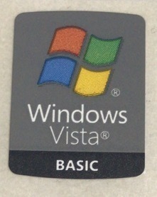 ■新品・未使用 ■10枚セット 【Windows　Vista　BASIC】エンブレムシール　【16*21㎜】送料無料・追跡サービス付き☆P153