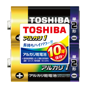 メール便発送 東芝 アルカリ乾電池 単2形 2本パック LR14AN 2KP