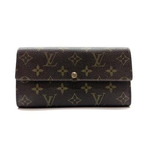 LOUIS VUITTON ルイヴィトン M61734 ポルトフォイユ サラ モノグラム 旧型 長財布 ブラウン フラップ開閉 カード8枚収納 管理RY24003392