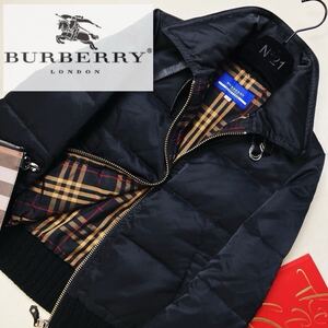 e14超美品【さり気ない品格】参考価格12万●BURBERRY LONDON●上品アウターコーデ〜高級ダウンコート バーバリーコート レディース 38 M