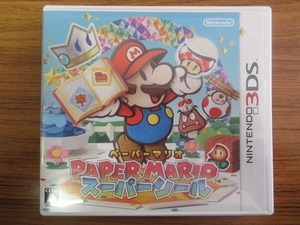 NM196★ニンテンドー3DSソフト ペーパーマリオ スーパーシール PAPERMARIO ケース付き クリーニング済み セーブデータあり 起動確認済 3DS