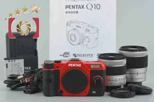 【中古】PENTAX ペンタックス Q10 ダブルズームレンズキット レッド シャッター回数僅少