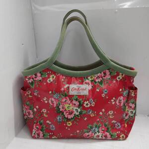 送料無料h0281　Cath Kidstonキャスキッドソン バスケット ハンドバッグ トートバッグ 鞄 レッド レディース