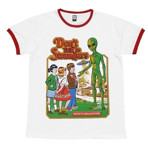 リンガーTシャツ レトロ 宇宙人 アメリカ UFO ビンテージ風 子供 アメカジ ストリート系 おもしろTシャツ メンズ 半袖★tsr0567-red-m