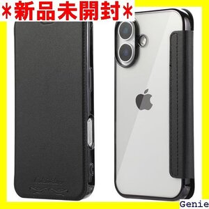 MuZiF iPhone 16 用 ケース 手帳型 ク フォン16 用 手帳カバー iPhone 16用ブラック 145