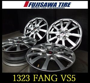 【1323】T6007024◆FANG VS5◆14x5.5J 4穴 PCD100 +48◆4本◆フィット　アクア　ノート など