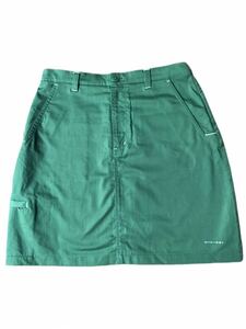 C 美品 Columbia コロンビア スカート 膝上スカート Aラインスカート Lサイズ 緑 グリーン