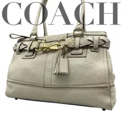 COACH トートバッグ ハンドバッグ 10528 編み込み ゴールド金具