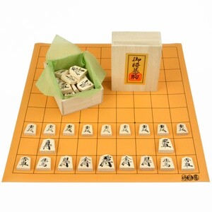 将棋セット　将碁屋マット将棋盤セット(木製将棋駒樺材優良押し駒)