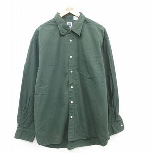 XL/古着 ギャップ GAP 長袖 ブランド シャツ メンズ 00s コットン 緑 グリーン 24aug31 中古 トップス