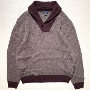 ブルックスブラザーズ 346 ショールカラー ウールニットセーター (L) 2トーン BROOKS BROTHERS