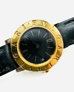 本物 定番 人気 BVLGARI ブルガリ BB23SGLD K18 コンビ 革ベルト ブラック レディース 時計