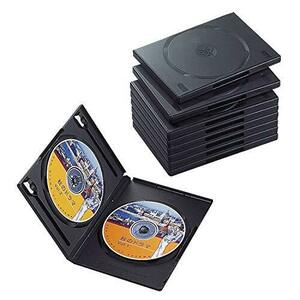 エレコム トールケース DVD BD 対応 標準サイズ 2枚収納 10個セット ブラック CCD-DVD06BK
