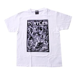 セール 新品 送料無料 タートルズ プリントTシャツ Turtles TMNT アメコミ キャラクターT ホワイト 白 M