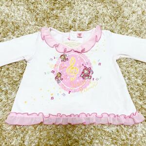 メゾピアノ 90 ベリエちゃん 長袖Tシャツ 秋冬物トップス 平成レトロ ミミポポ 女の子 ピンク キャラクター