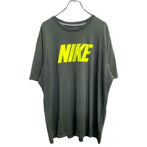 NIKE 半袖 プリント Tシャツ XXLサイズ ナイキ ドライフィットロゴ ビッグサイズ グレー 古着卸 アメリカ仕入 t2407-3723