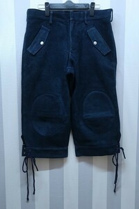 ab0987/wjk カウレザーニーパッチショーツ クロップドパンツ wjk 3/4 knee patch short cow leather 