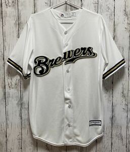 【Majestic】 マジェスティック MLB 野球 メジャーリーグ Brewers ミルウォーキー・ブルワーズ ユニフォーム M #22 YERICH イエリッチ