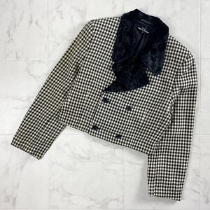 tricot comme des garcons トリコ・コムデギャルソン ギンガムチェック ジャケット ベロアラペル 白黒 レディース サイズM*WC1034