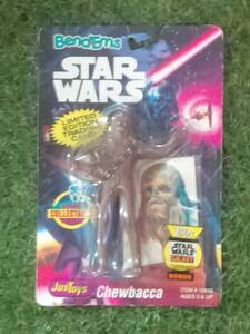 ★新品未使用！希少！！1993年！！！★ JusToys Bend Ems STAR WARS Chewbacca ITEM#12416 BONUS TRADING CARD