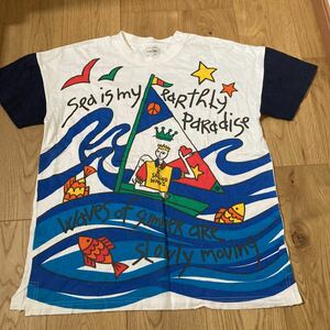 カステルバジャックスポーツ　tシャツ　サイズ1 レディース　総柄　アートT ピカソ