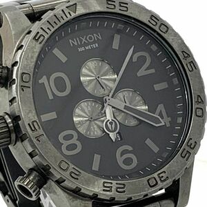 美品 NIXON ニクソン THE51-30 CHRONO A0831762 腕時計 クオーツ アナログ クロノグラフ ガンメタル×シルバー 電池交換済み 動作確認済み