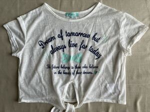 ☆Lindsay☆リンジィ☆透け感がかわいい☆白の半袖Tシャツ ☆１６０センチ☆Ｌ☆新品☆