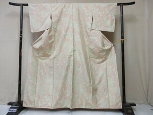 1円 良品 正絹 着物 本場よこそ大島紬 和装 和服 芭蕉の葉 草花 お洒落 高級 袷 身丈150cm 裄65cm ◆逸品◆【夢職】★★★★