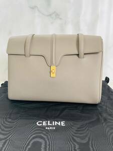 中古美品　正規品　セリーヌ CELINE ソフト　16 セーズ　ラージ　　ゴールドロック　希少